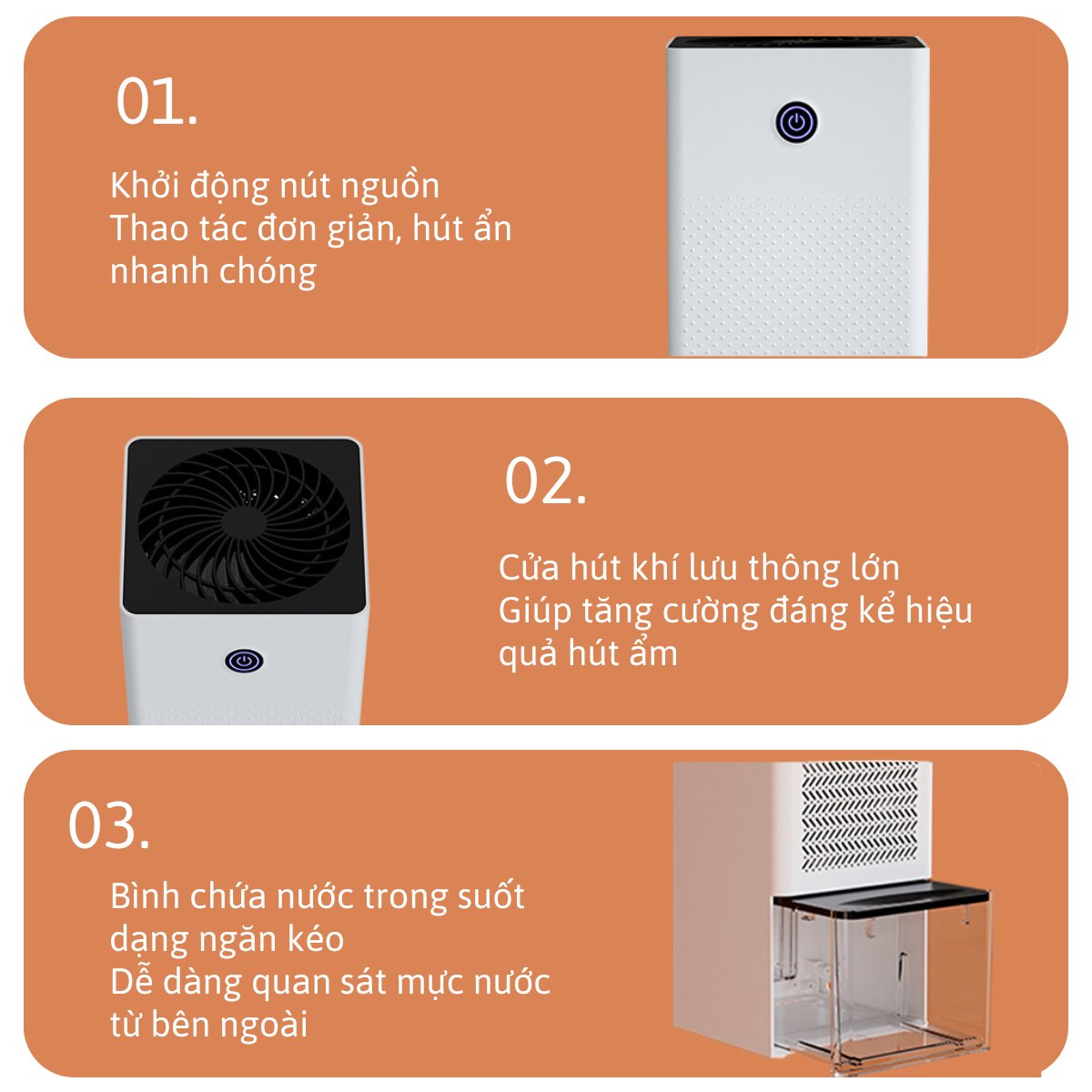 Máy hút ẩm KAW 68D - ƯU ĐIỂM NỔI TRỘI CỦA MÁY HÚT ẨM