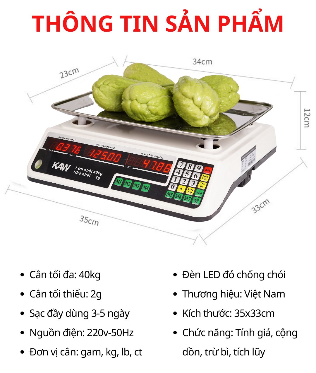 Cân điện tử KAW 550 Cân điện tử KAW 550