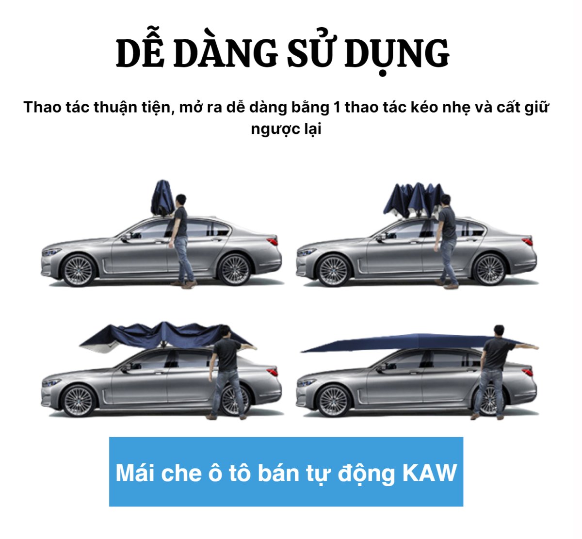 Mái che ô tô gấp gọn KAW - Dù che nắng 5m2 Mái che ô tô gấp gọn KAW - Dù che nắng 5m2