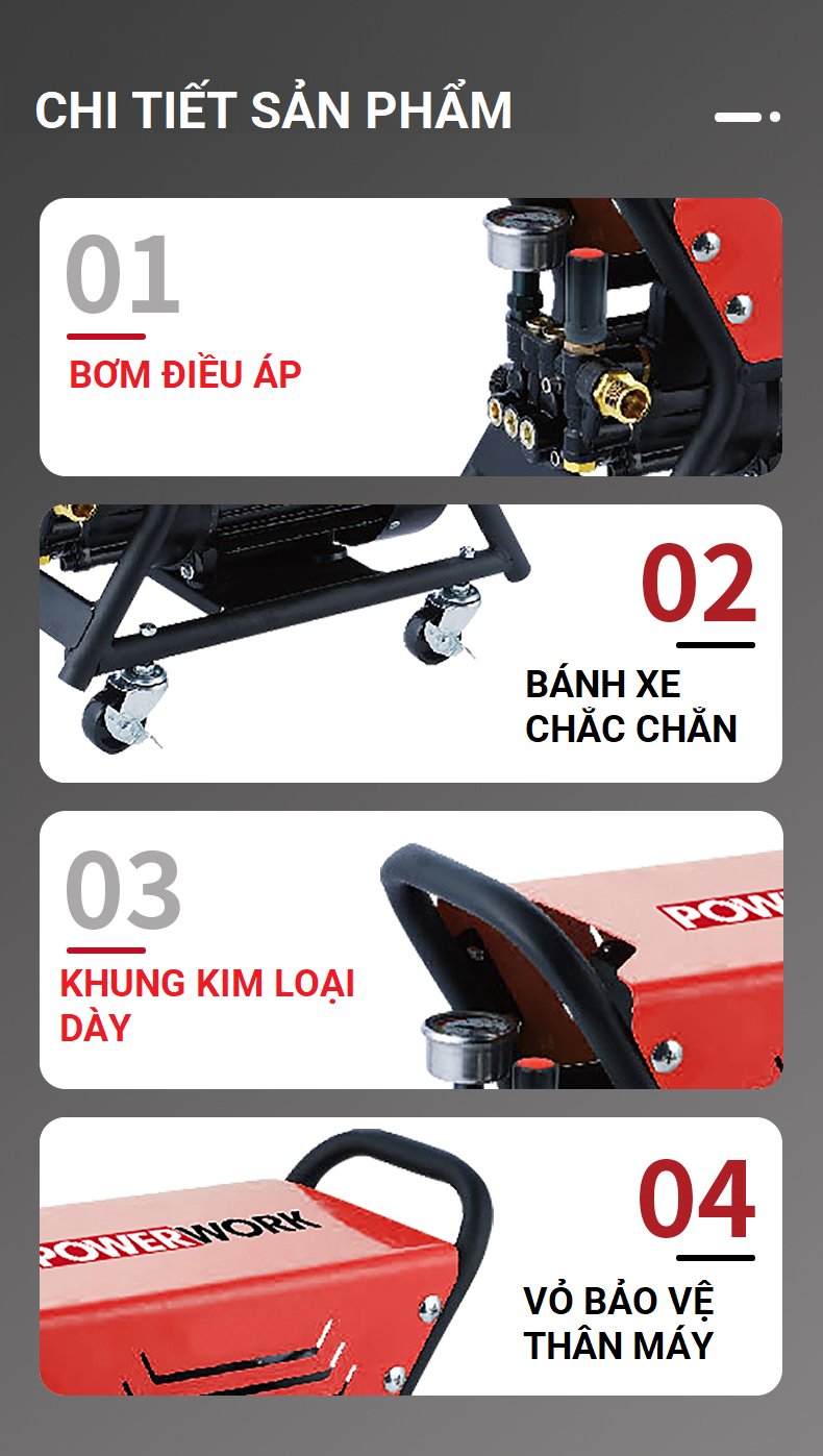 Máy Rửa Xe Áp Lực Cao KAW EcoWash K-2000M - Sức Mạnh Vượt Trội: 2000W và Áp Lực 150 Bar