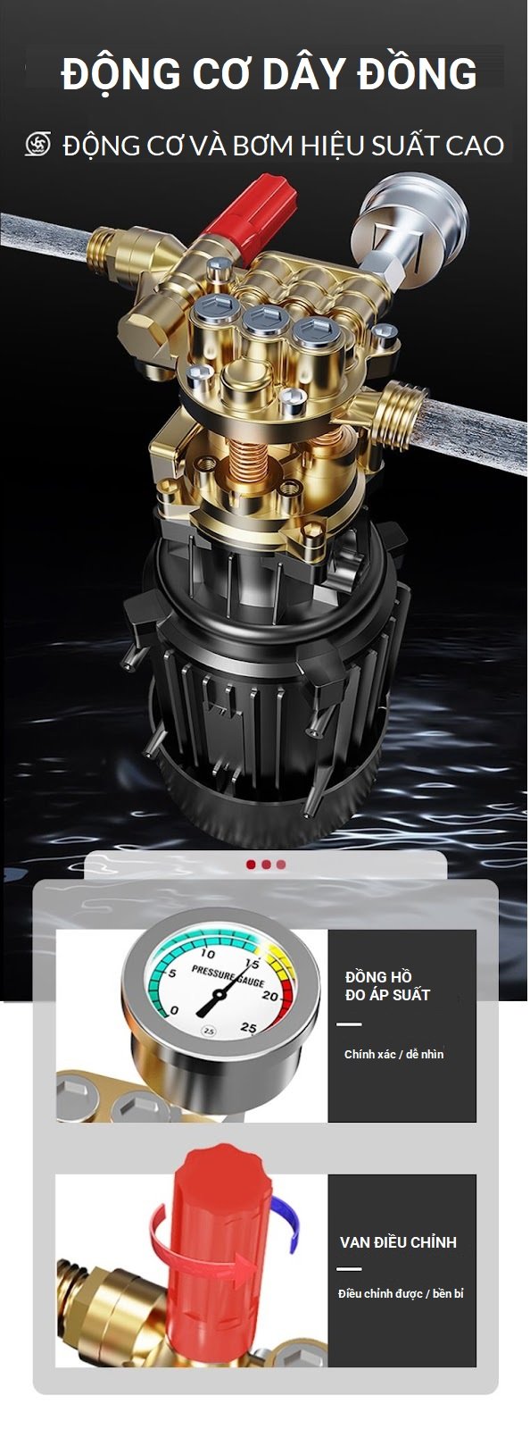 Máy Rửa Xe Áp Lực Cao KAW EcoWash K-2000M - Động Cơ Bền Bỉ, Hoạt Động Ổn Định