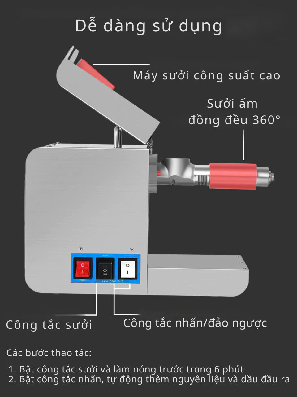 Máy Ép Dầu Thực Vật Mini 800W K311 Inox Nguyên Khối - Thông số kỹ thuật