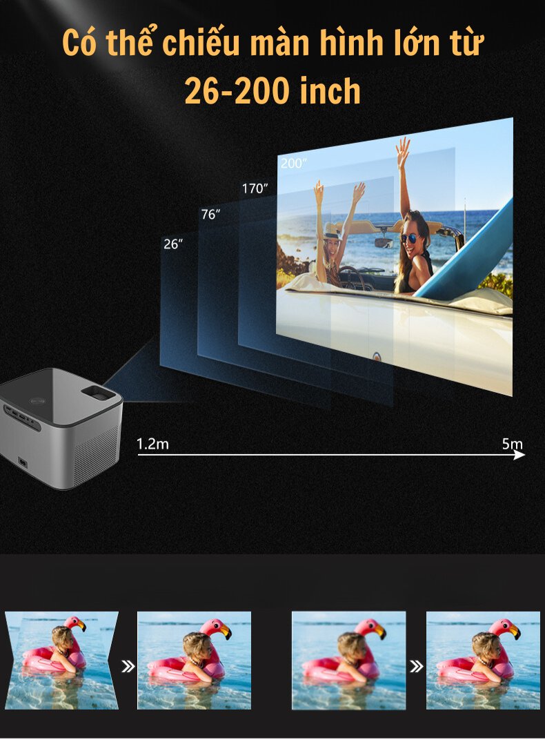 Máy Chiếu Mini KAW KP980 Kết Nối Điện Thoại Âm Thanh Rạp Chiếu Phim