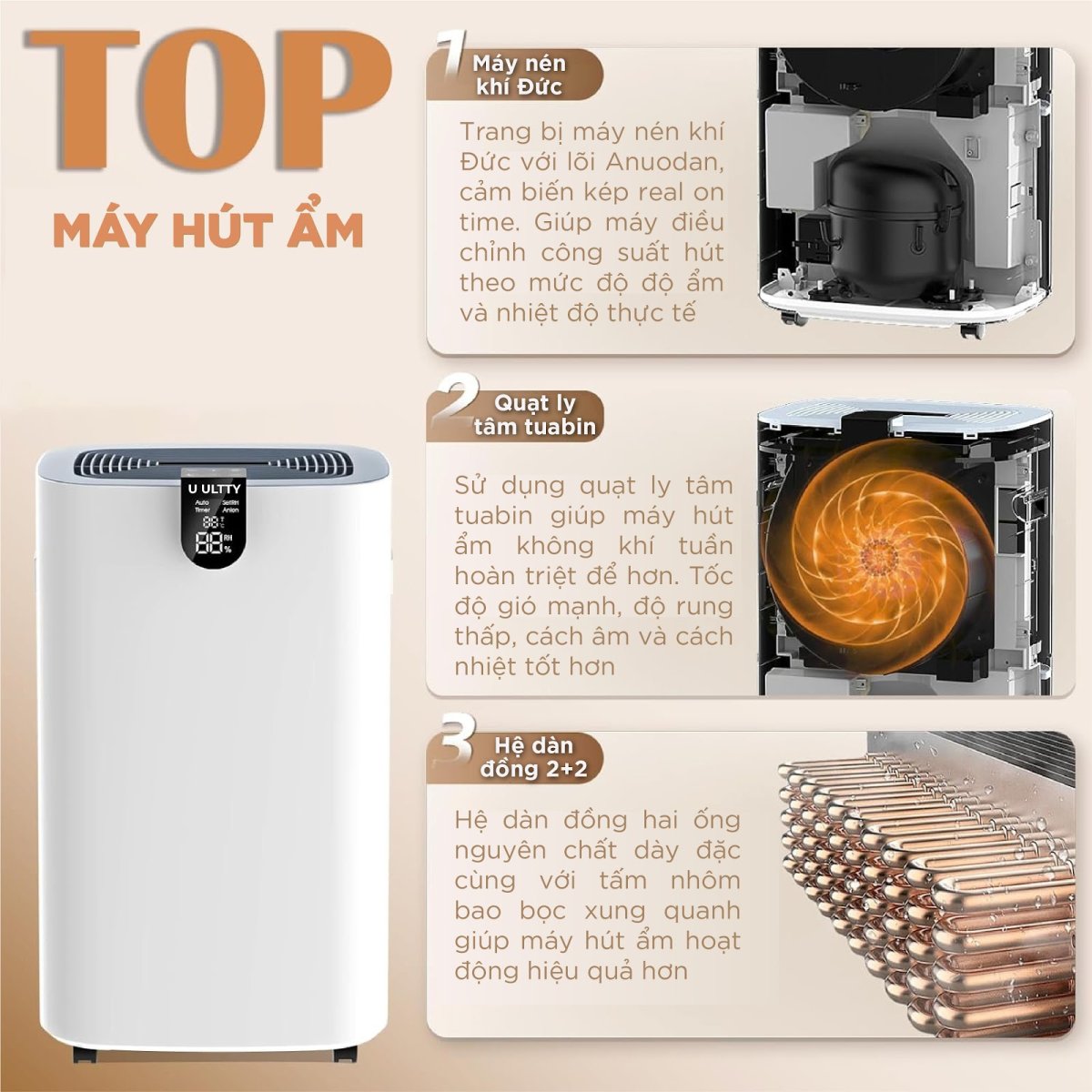 Máy hút ẩm Ultty Hercules - Nhược điểm