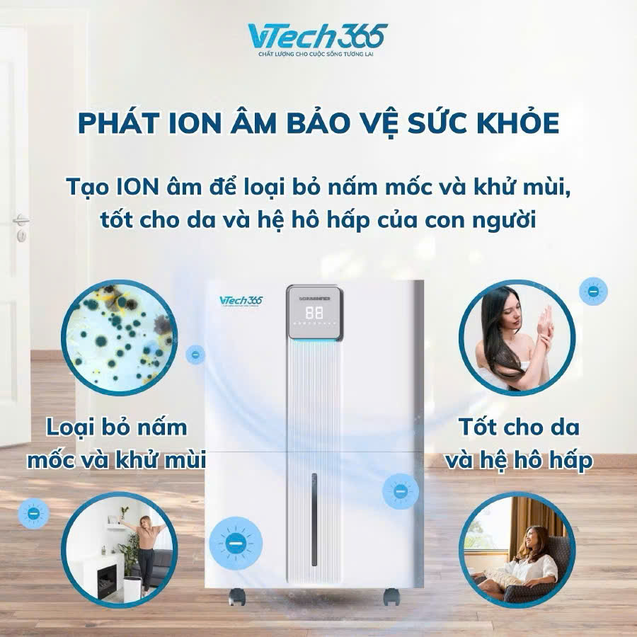 Máy Hút Ẩm JPTATO Vtech365 VT-HA350-W - Hướng dẫn bảo quản máy