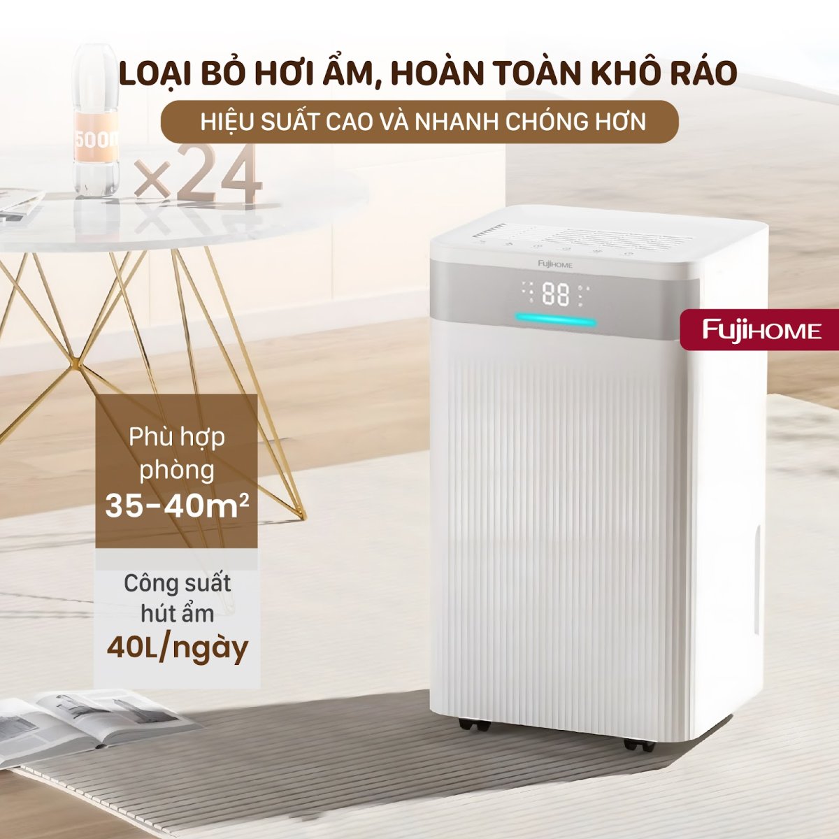 Máy Hút Ẩm Block DH40NW 40 Lít - Máy Hút Ẩm Block DH40NW 40 Lít: Công Suất Mạnh Mẽ, Điều Khiển Wifi Thông Minh