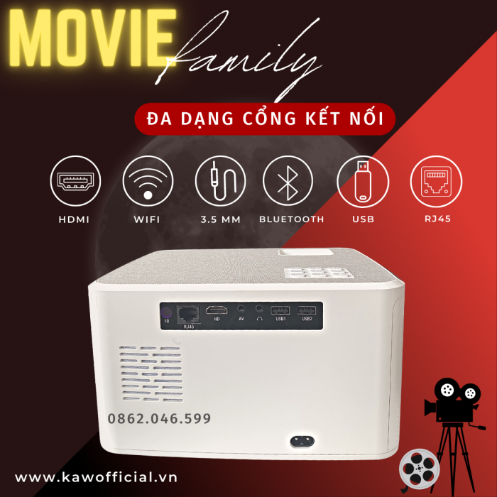 Máy chiếu mini Android Wifi KAW K800