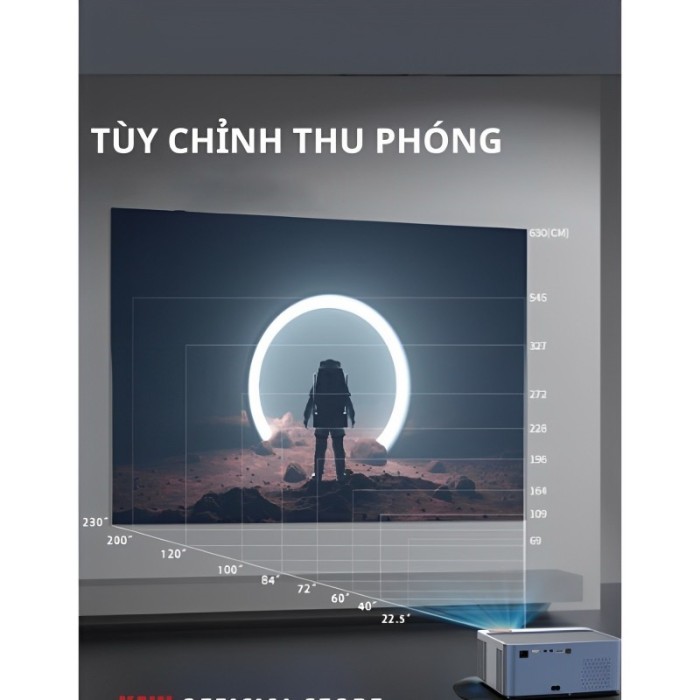 Máy chiếu Mini 4K K880 chính hãng KAW xem phim, giải trí Hệ điều hành Android