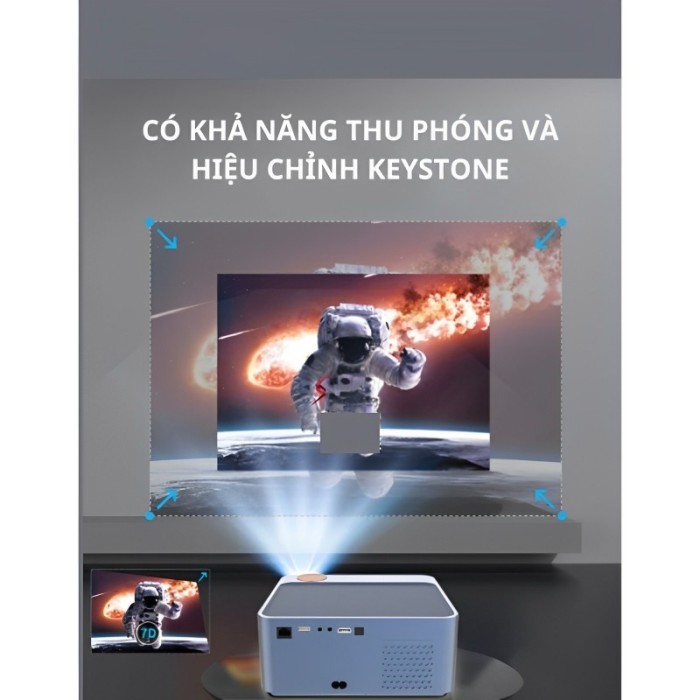 Máy chiếu Mini 4K K880 chính hãng KAW xem phim, giải trí Hệ điều hành Android