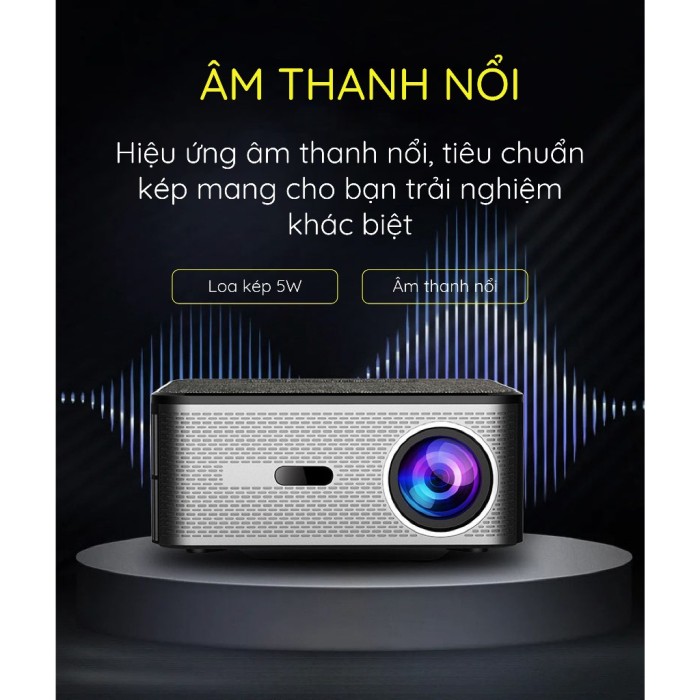 Máy chiếu mini KS990 tự động lấy nét, Tìm kiếm bằng giọng nói, Phù hợp cho văn phòng gia đình trường học