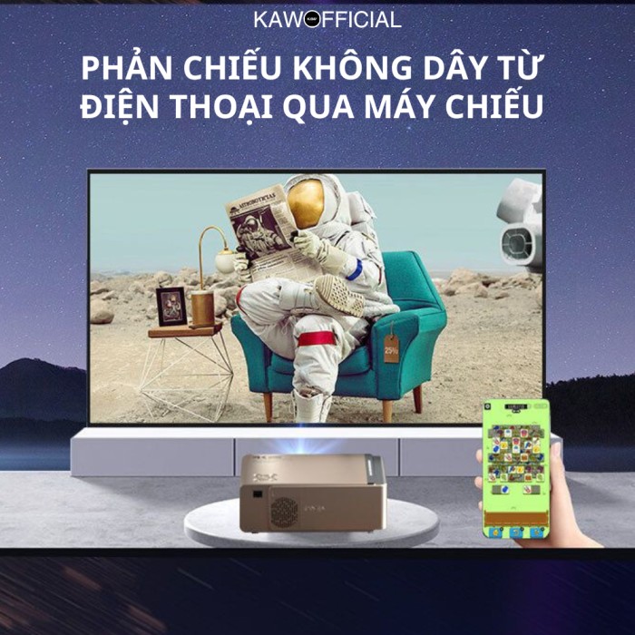 Máy chiếu mini KAW K860 mới 2024, độ phân giải 4K, hình ảnh sắc nét, âm thanh sống động