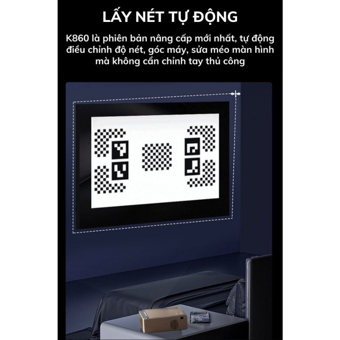 Máy chiếu mini KAW K860 mới 2024, độ phân giải 4K, hình ảnh sắc nét, âm thanh sống động