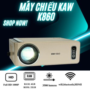 Máy chiếu mini KAW K860 mới 2024, độ phân giải 4K, hình ảnh sắc nét, âm thanh sống động