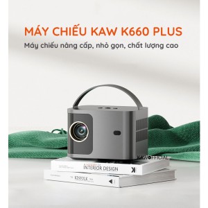 Máy chiếu Mini KAW K660 Plus hệ điều hành android, hỗ trợ video 4K, Tự động lấy nét