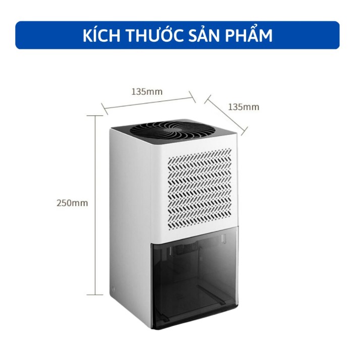 Máy hút ẩm mini KAW 68D lọc không khí hút ẩm tự động chống ẩm chống mốc chính hãng