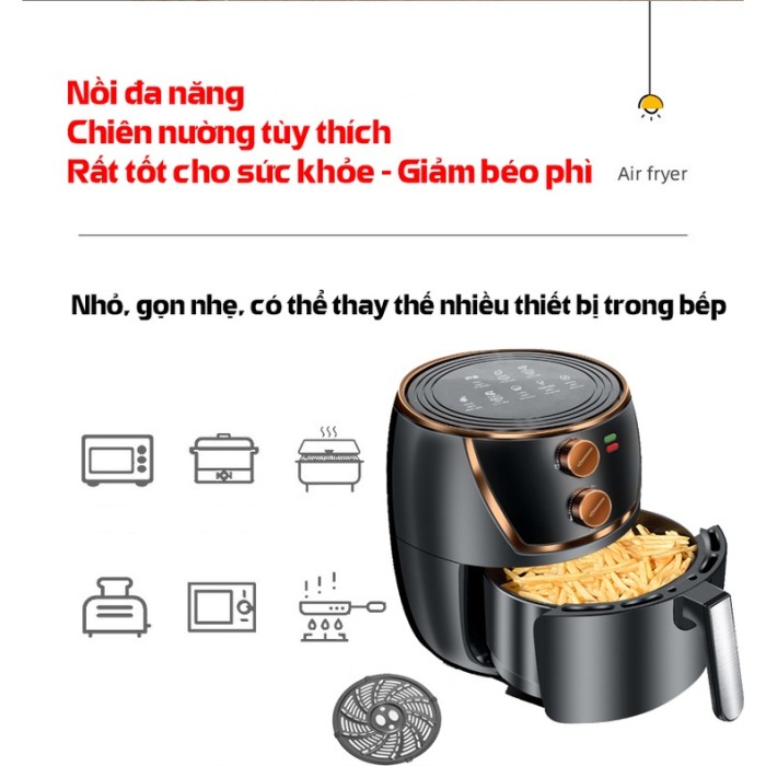 Nồi chiên không dầu KAW, Công suất lớn, Dung tích lớn, Đáp ứng cả gia đình