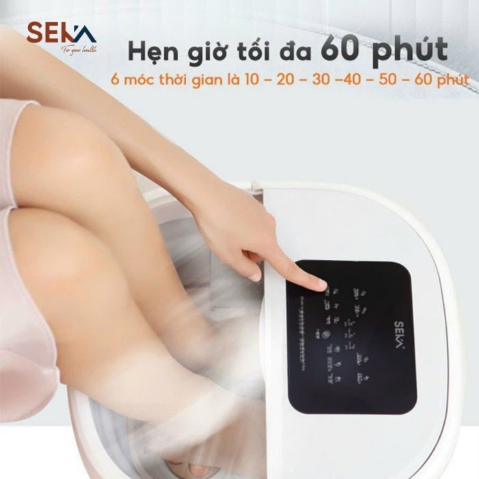 Bồn ngâm Massage chân Seka, Gấp gọn, Màn hình LED cảm ứng, Hàng chính hãng