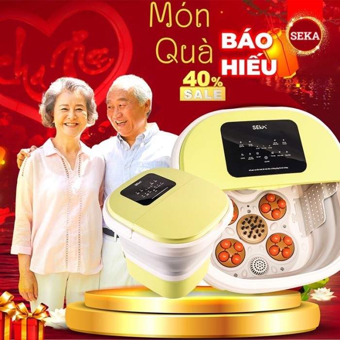 Bồn ngâm Massage chân Seka, Gấp gọn, Màn hình LED cảm ứng, Hàng chính hãng