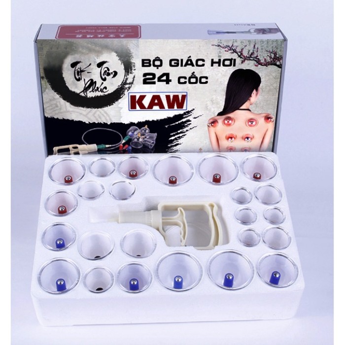 Bộ giác hơi không dùng lửa 24 phụ kiện KAW, Giảm đau nhức, Tăng cường tuần hoàn máu
