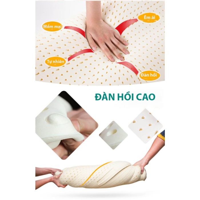 Gối cao su non KAW cao cấp, Giảm đau mỏi cổ, Ngủ ngon hơn, Giá tốt