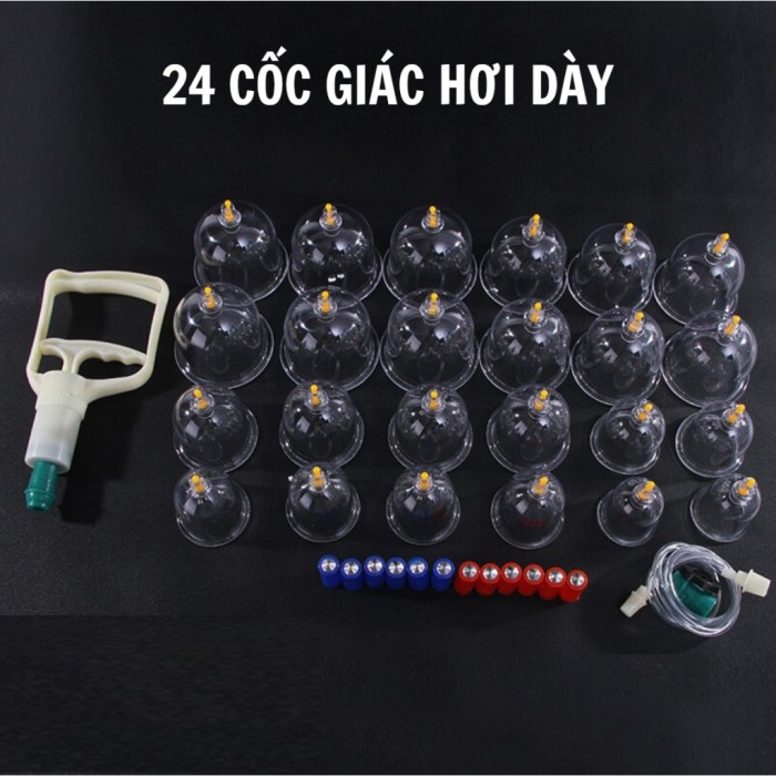Bộ giác hơi không dùng lửa 24 phụ kiện KAW, Giảm đau nhức, Tăng cường tuần hoàn máu