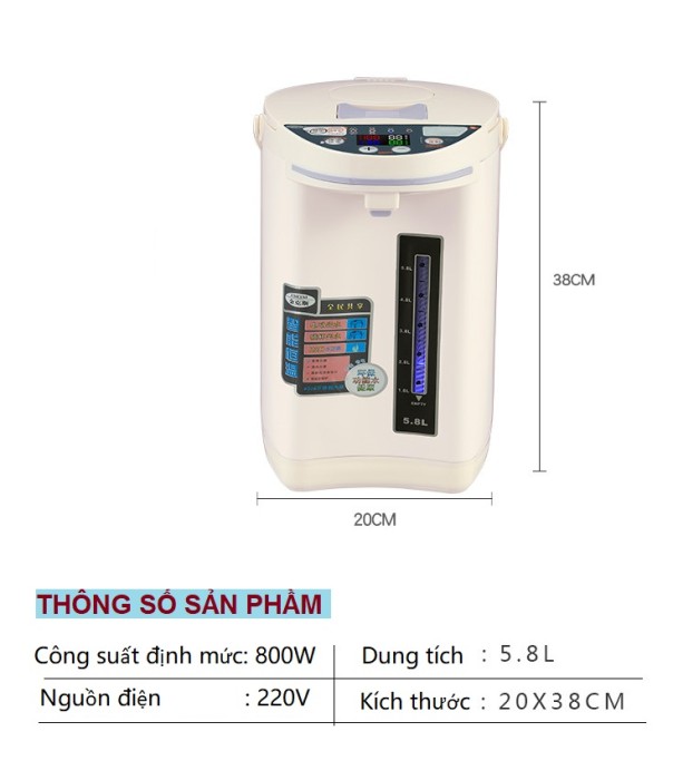 Bình thủy điện thông minh KAW K6, Đun nước nhanh, Giữ nhiệt lâu, Tiết kiệm điện