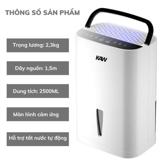 Máy hút ẩm lọc không khí KAW 4L giá rẻ, Giải pháp không khí khô thoáng, trong lành cho gia đình