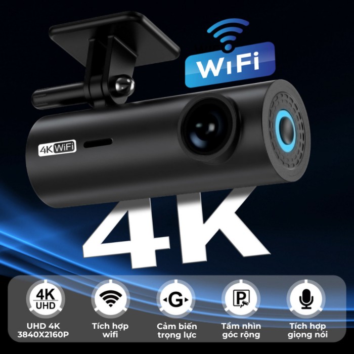 Camera hành trình KAW UltraHD 4K, Chất lượng hình ảnh siêu nét, Góc rộng, Giá rẻ