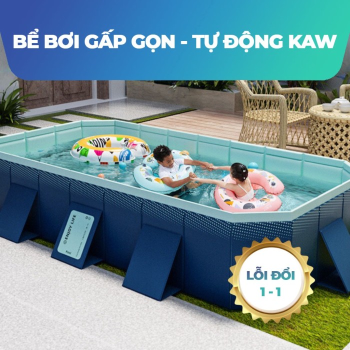 Bể bơi gấp gọn 2m1 KAW HOME – Thiết kế tiện lợi, gập nhanh, phù hợp 1–2 bé vui chơi tại nhà