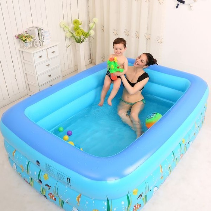 Bể bơi phao 2m6 3 tầng - KAW HOME - Loại dày, Tặng bơm máy, Hàng chính hãng, Bền đẹp