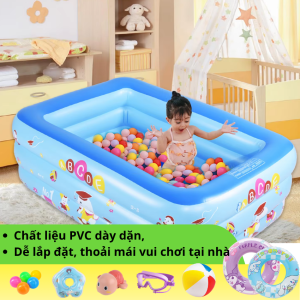 Bể Bơi Phao 3 Tầng 130cm Cho Bé KAW HOME – Thiết Kế Rộng Rãi, Bé Vui Cả Ngày