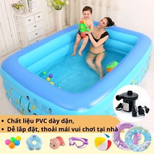 Bể Bơi Phao 3 Tầng KAW Kèm Bơm 180cm, Vui Chơi Mùa Hè Thoải Mái Cho Cả Gia Đình Nhí