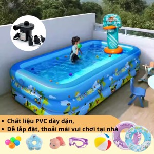 Bể Bơi Phao 3 Tầng KAW 210cm – Không Gian Tắm Mát Rộng Rãi, Tặng Kèm Bơm Máy Tiện Lợi