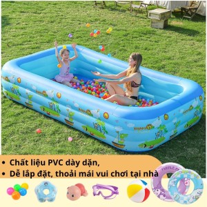 Bể bơi phao 2m6 – KAW HOME - Bể bơi hơi gia đình cho bé, rộng rãi, an toàn tại nhà