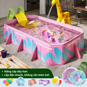 Bể bơi không cần bơm hơi 1m8 KAW HOME – PVC siêu bền, Kích thước vừa phải, phù hợp 1–2 bé vui chơi tại nhà
