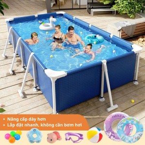 Bể bơi khung thép KAW 2m6, Thiết kế rộng rãi, Trải nghiệm bơi lội ngay tại nhà