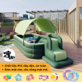 Bể bơi phao cầu trượt 2m6 KAW HOME – Thiết kế có mái che, thành cao 3 tầng, dùng cho bé từ 1 tuổi
