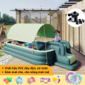 Bể bơi cầu trượt 3m KAW HOME – Bể hơi siêu rộng cho bé, có mái che, dễ lắp đặt