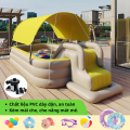 Bể bơi phao cầu trượt 3m KAW HOME – Không gian rộng rãi, có mái che, chất liệu PVC an toàn