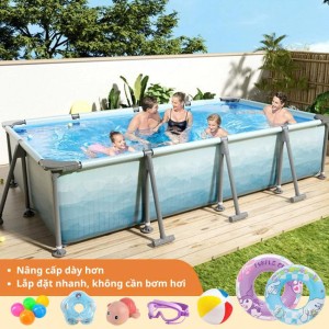 Bể bơi khung thép KAW 3m – Hồ bơi mini ngoài trời cho gia đình đông thành viên         