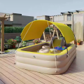 Bể bơi phao cầu trượt 3m KAW HOME – Không gian rộng rãi, có mái che, chất liệu PVC an toàn