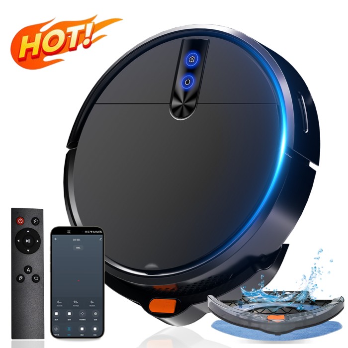 Robot hút bụi lau nhà thông minh K233Z - KAW HOME – Lực hút mạnh, tự sạc, điều khiển qua App, cảm biến chống va chạm