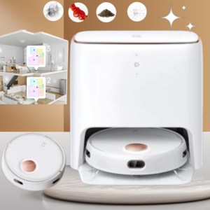 Robot hút bụi lau nhà thông minh K491E - KAW HOME – Tự giặt giẻ lau, hút mạnh 4000Pa, điều khiển từ xa tiện lợi