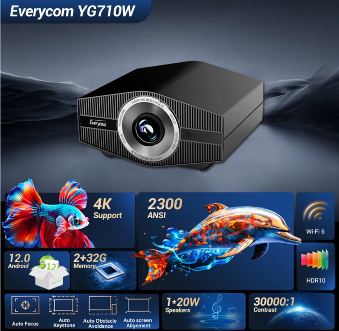Máy chiếu KAW 007B – Giải pháp trình chiếu Full HD cho gia đình & văn phòng