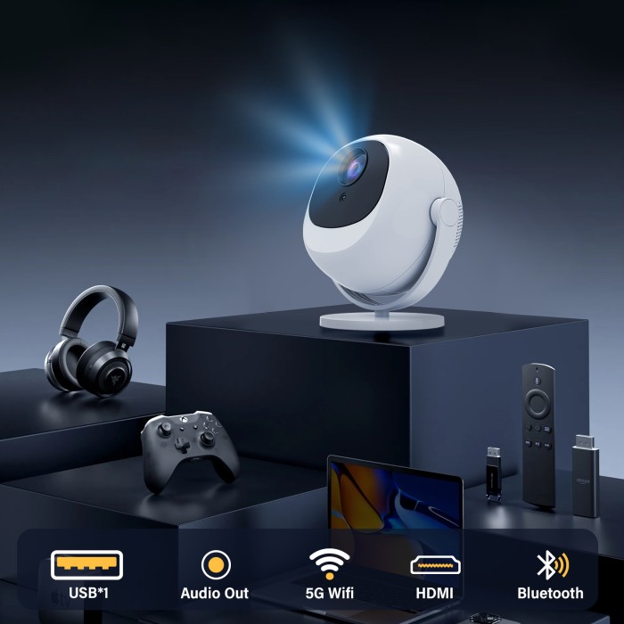 Máy Chiếu Mini Thông Minh KAW 006S – Full HD 1080P, Hỗ Trợ 4K, WiFi, Bluetooth, Android 11