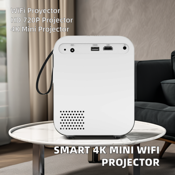 Máy chiếu mini KAW 007C – Full HD 1080P, Android 9.0, WiFi, Bluetooth, hỗ trợ 4K, nhỏ gọn tiện lợi