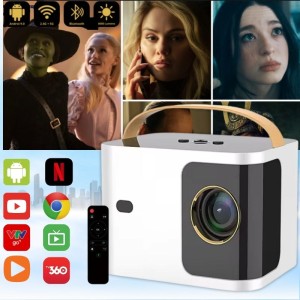 Máy chiếu Mini KAW K660 Plus hệ điều hành android, hỗ trợ video 4K, Tự động lấy nét