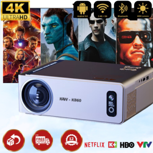 Máy chiếu mini KAW K860 mới 2025, độ phân giải 4K, hình ảnh sắc nét, âm thanh sống động