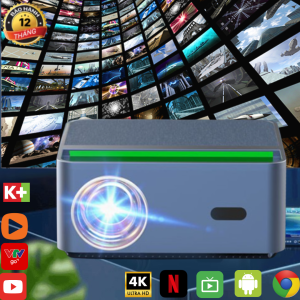 Máy Chiếu Mini, Máy Chiếu 4K - Máy Chiếu Mini Kaw K880 Android 9.0, Full Hd 1080, Kết Nối Điện Thoại, Wifi