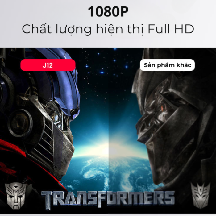 Máy Chiếu Di Động J12 Full HD 5000 Lumens - Hình Ảnh Sắc Nét, Tiện Lợi Mang Theo